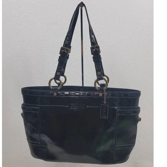 COACH Vintage Black Leather Tote Bag★ COACH VINTAGE Black Leather Tote Bag | eBay
